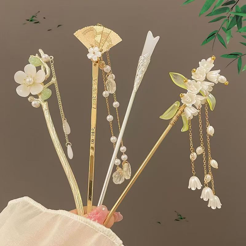 Style vintage épingle à cheveux Floral design sophistiqué polyvalent pour Hanfu