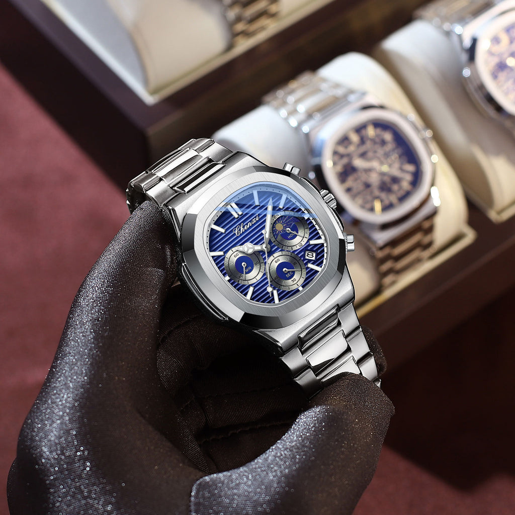 Multifonctionnel True Three Yeux montre homme à six broches