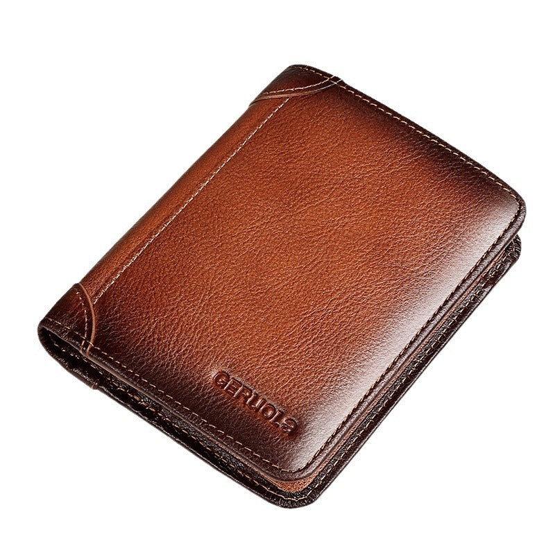 Véritable cuir antivol Swiping Ultra-fin Cheng E Portefeuille