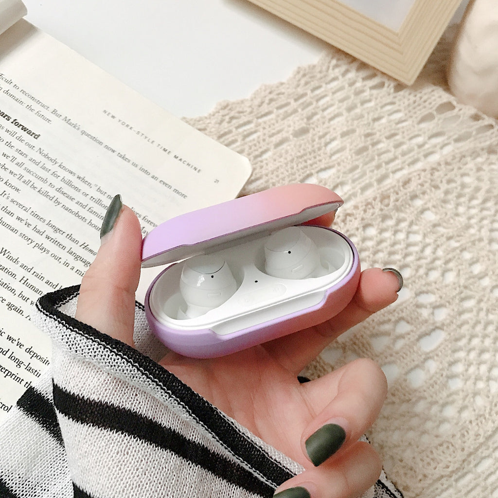 Gradient Rainbow Hard Shell Solid Color Earphone Protection Case