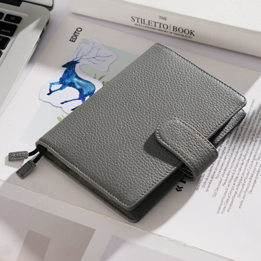 Carnet de notes en cuir Motif Lychee Couche de tête Cowhide A6 Carnet de notes en cuir