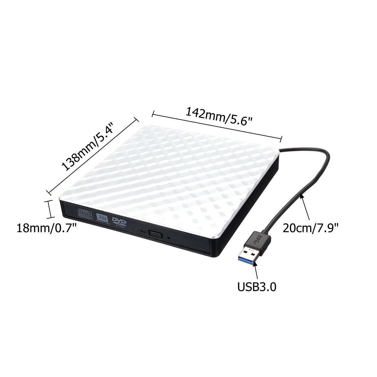 USB3.0 lecteur optique externe graveur CD DVD amovible