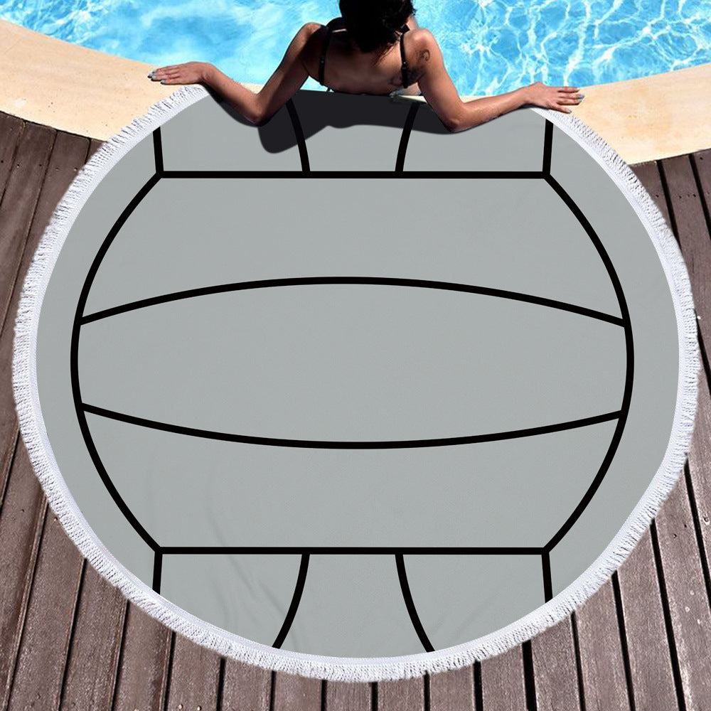 Serviette de bain ronde imprimée de plage