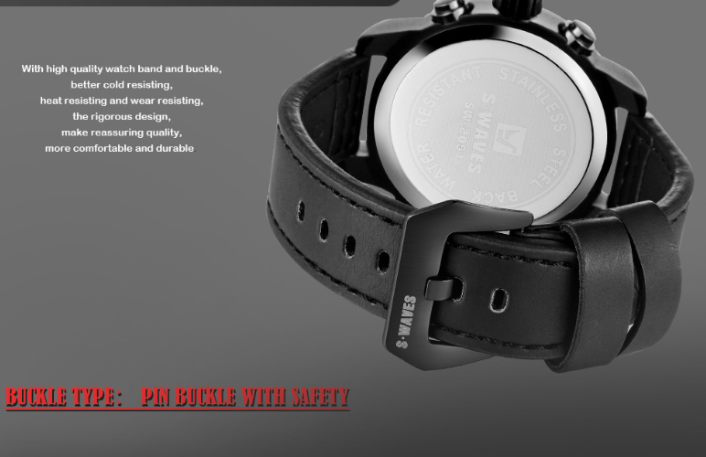 Trendy casual double montre homme imperméable ceinture électronique quartz montre