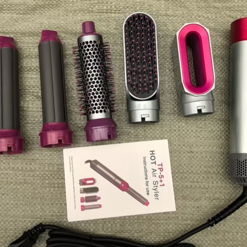 5-en-1 Multifonctionnel maison tout-en-un sèche cheveux et de curling fer avec curling automatique