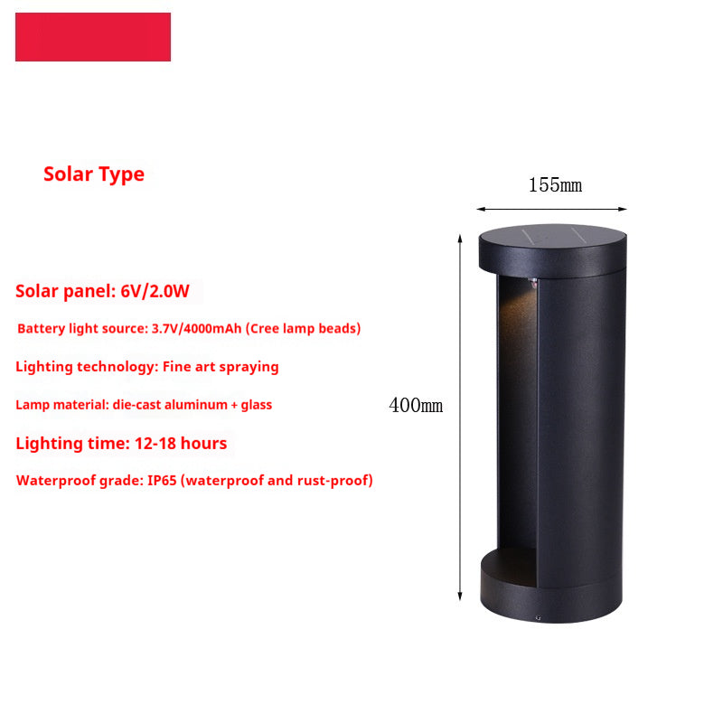 Led Solar Outdoor Étanche à l'eau Une face lumineuse pelouse Lampe Park Villa Lampe Courtyard Sem