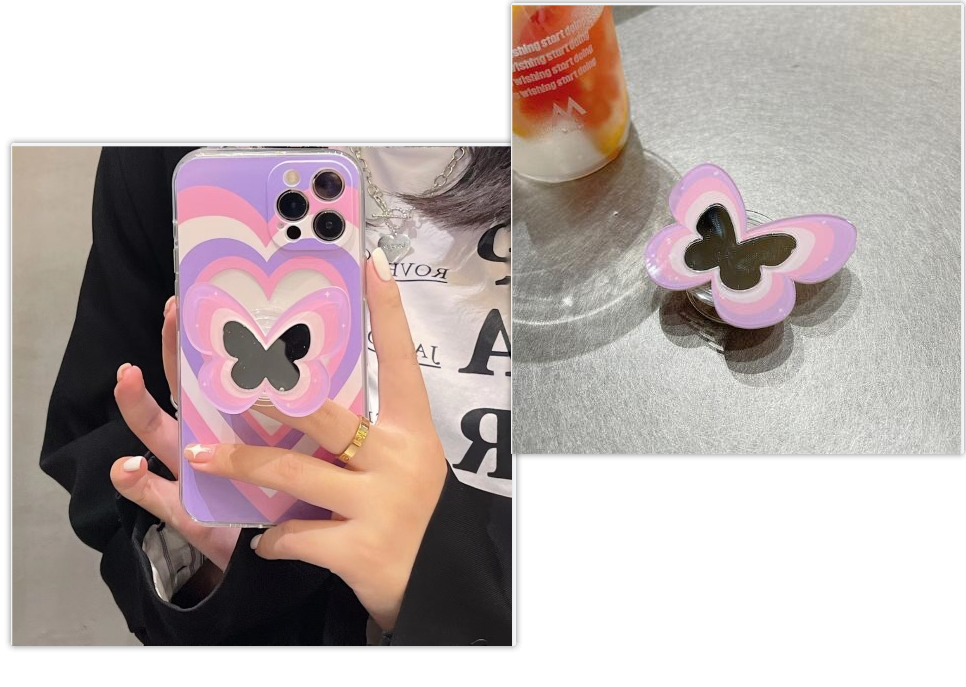 Couleur Butterfly Stand Silicone Phone Case