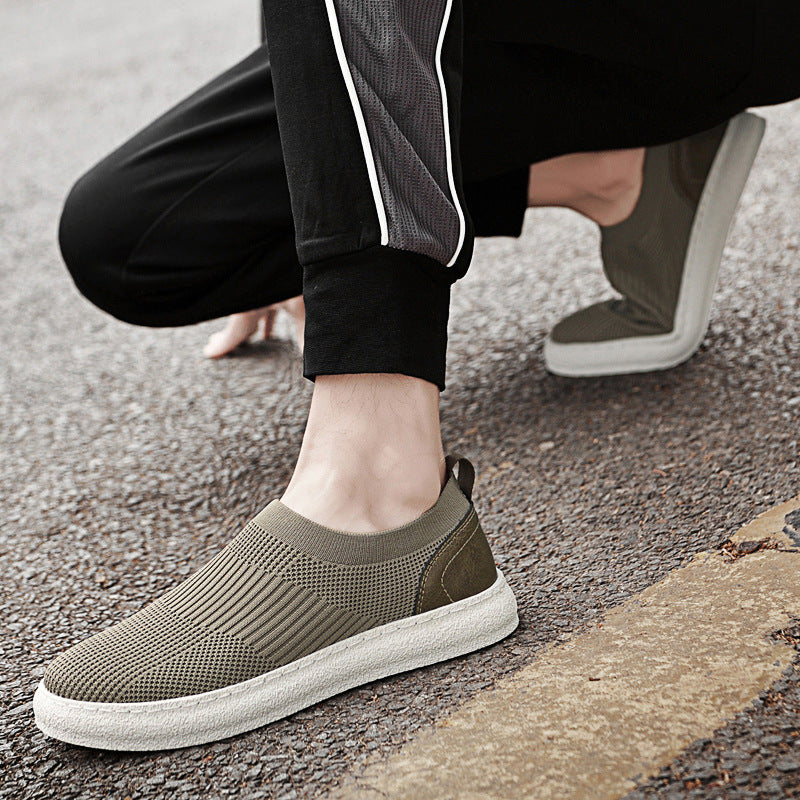Hommes Flyknit Mesh Upper Loafers Slip-on Design
