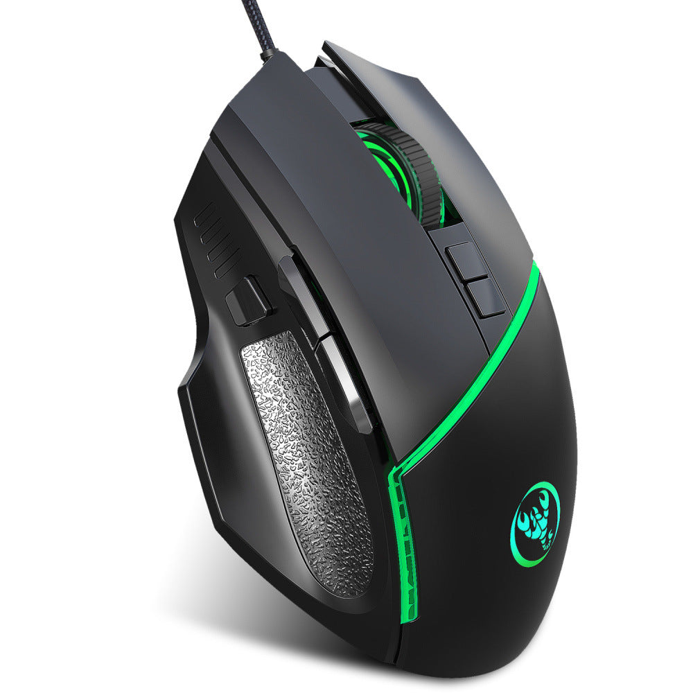 Filaire 6400dpi réglable lumière souris jeu