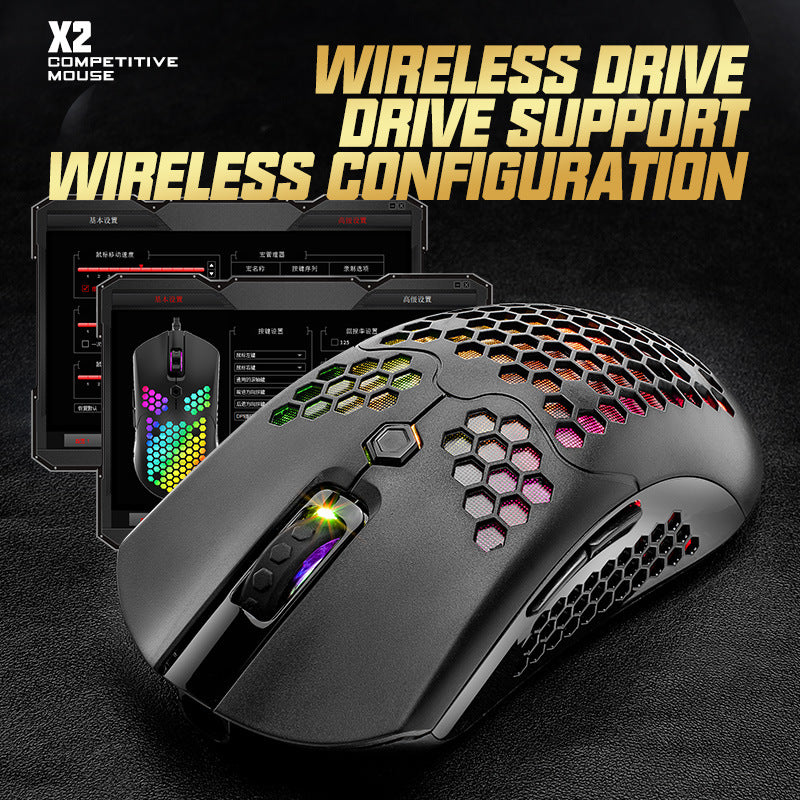 Gratuit Wolf X2 sans fil souris RGB double mode jeu souris