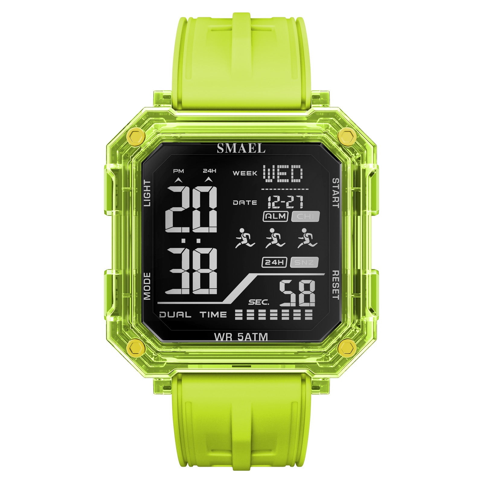 Casual Fashionable Stopwatch Alarm Sports Watch pour les étudiants