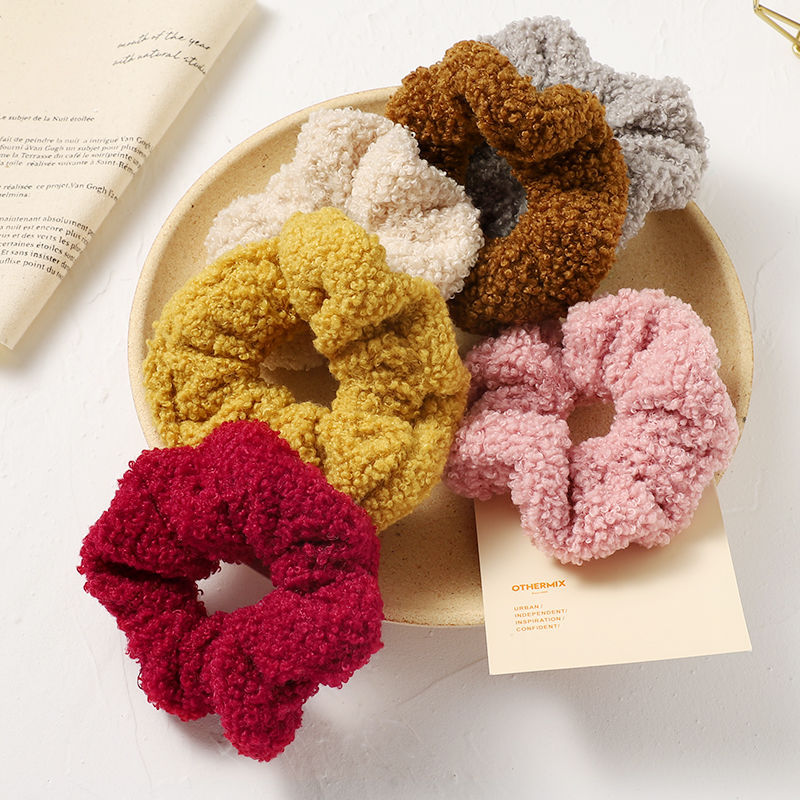 Autumn And Winter Plush Large Intestine Hair Ring Internet Celebrity Lamb Hair Ring Coréen