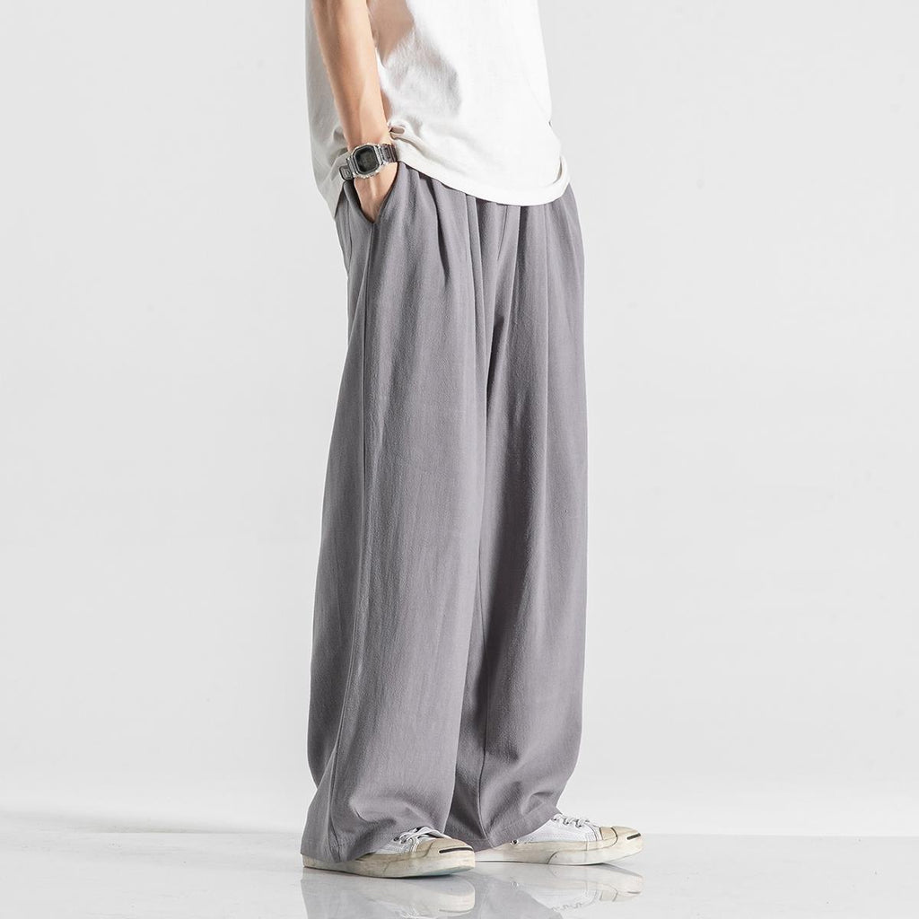 Léger Respirant Été Plus Taille Loose Droite Large Jambe coton et Lin Casual Pa