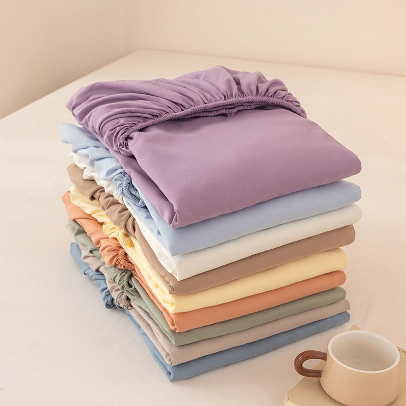 Lavé brossé de couleur solide feuille ajustée anti-dérapant couverture de lit tout-Inclusive Matelas Protecto