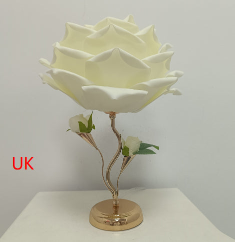 Pink and white table lamp