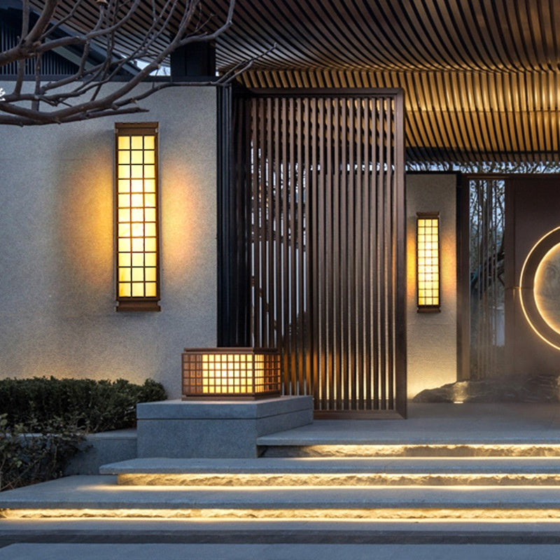 Lampe à patio imperméable à l'eau de style zen chinois à l'extérieur de Cloud Stone pour usage domestique