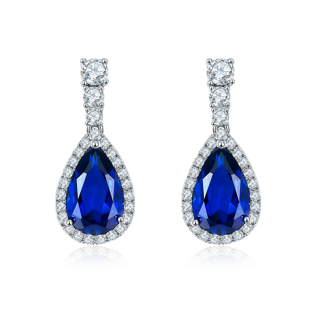 S925 Boucles d'oreilles d'angle en argent sterling Teardrop