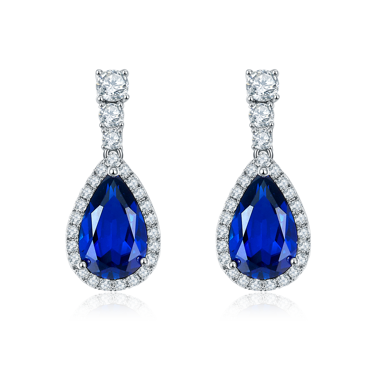S925 Boucles d'oreilles d'angle en argent sterling Teardrop