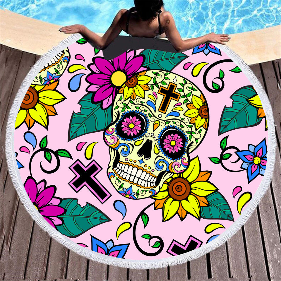 Serviette de plage ronde en fibre
