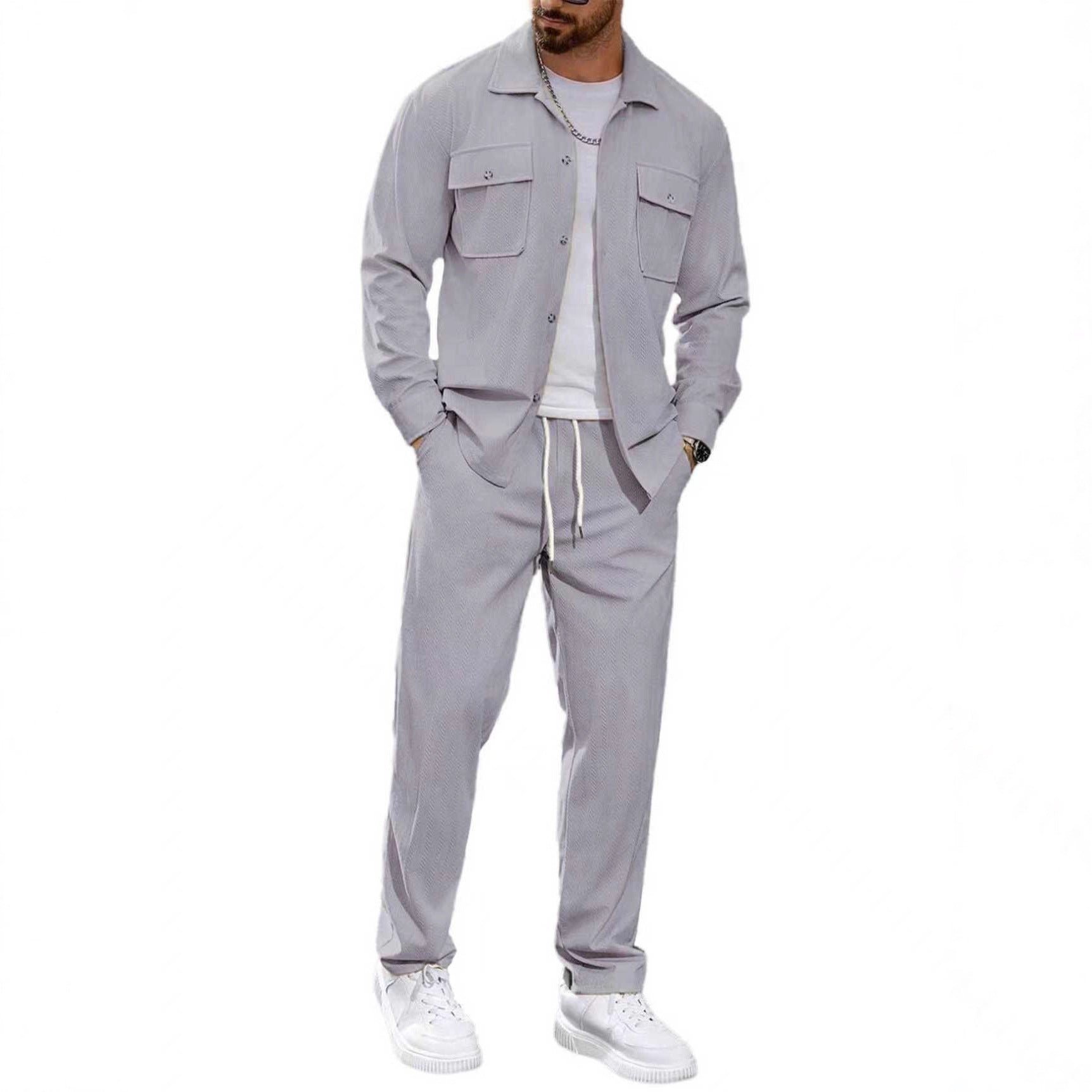 Veste de sport casual pour hommes et pantalons à jambe droite