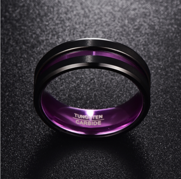 Bague de fête pourpre Bague Groove