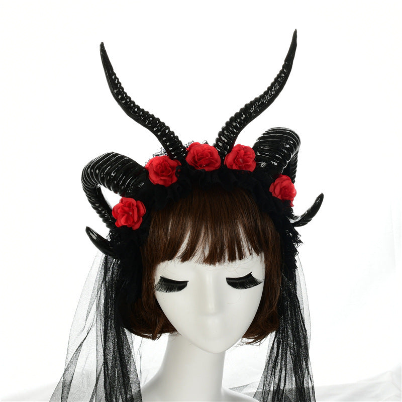Simulation Lace Horn Dark Witch Horn Witch Cos Horn Headband