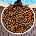 Fibre superfine avec serviette de plage frange ronde
