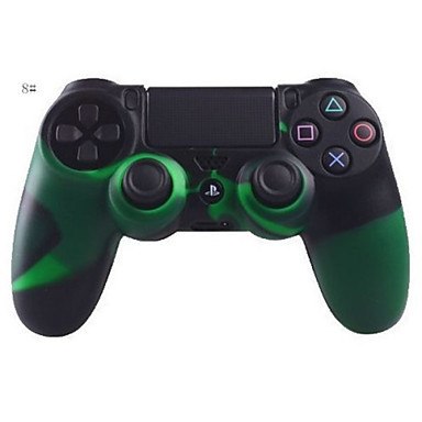 Camouflage Silicone Protection antidérapante Cas de peau Green Style Joystick Case pour PS4 Contr