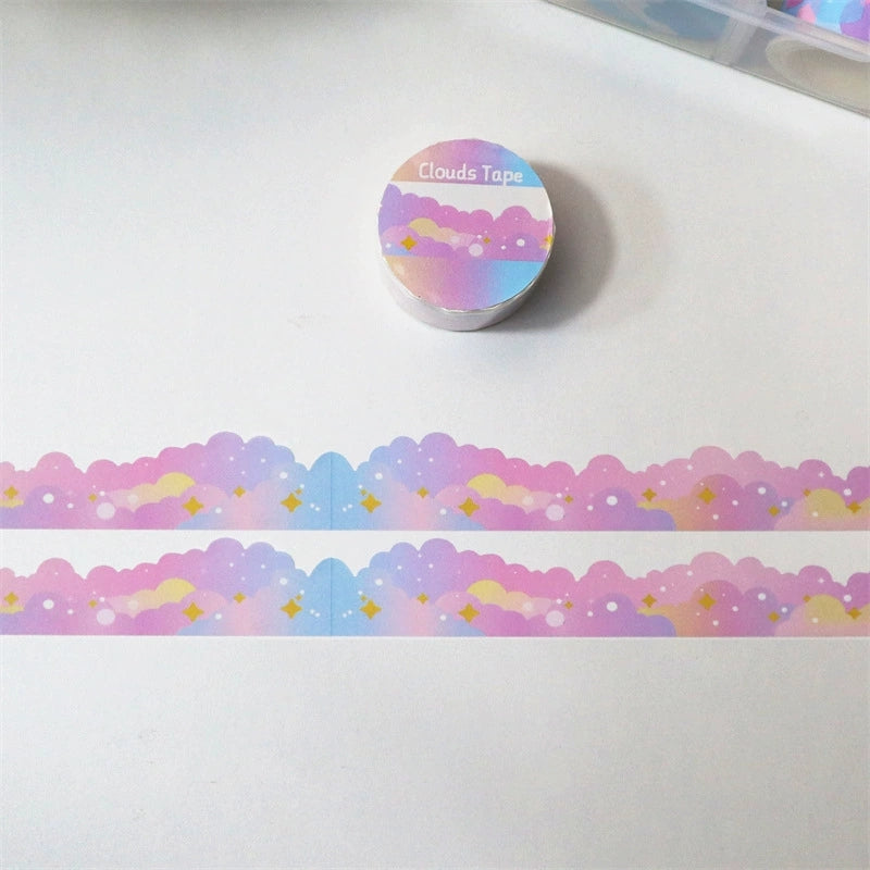 Décor et ruban papier aux étoiles et aux nuages mignons