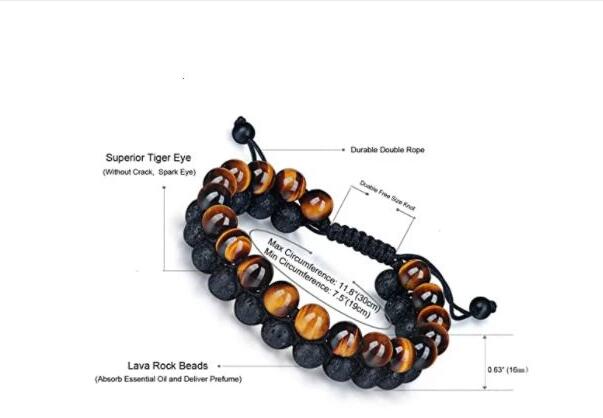 Bracelet Tiger's Eye & Lava Stone