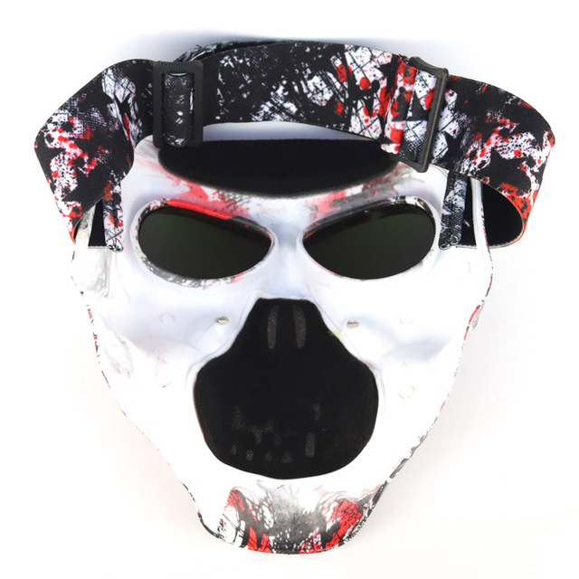 Crâne masque moto rider équipé de lunettes