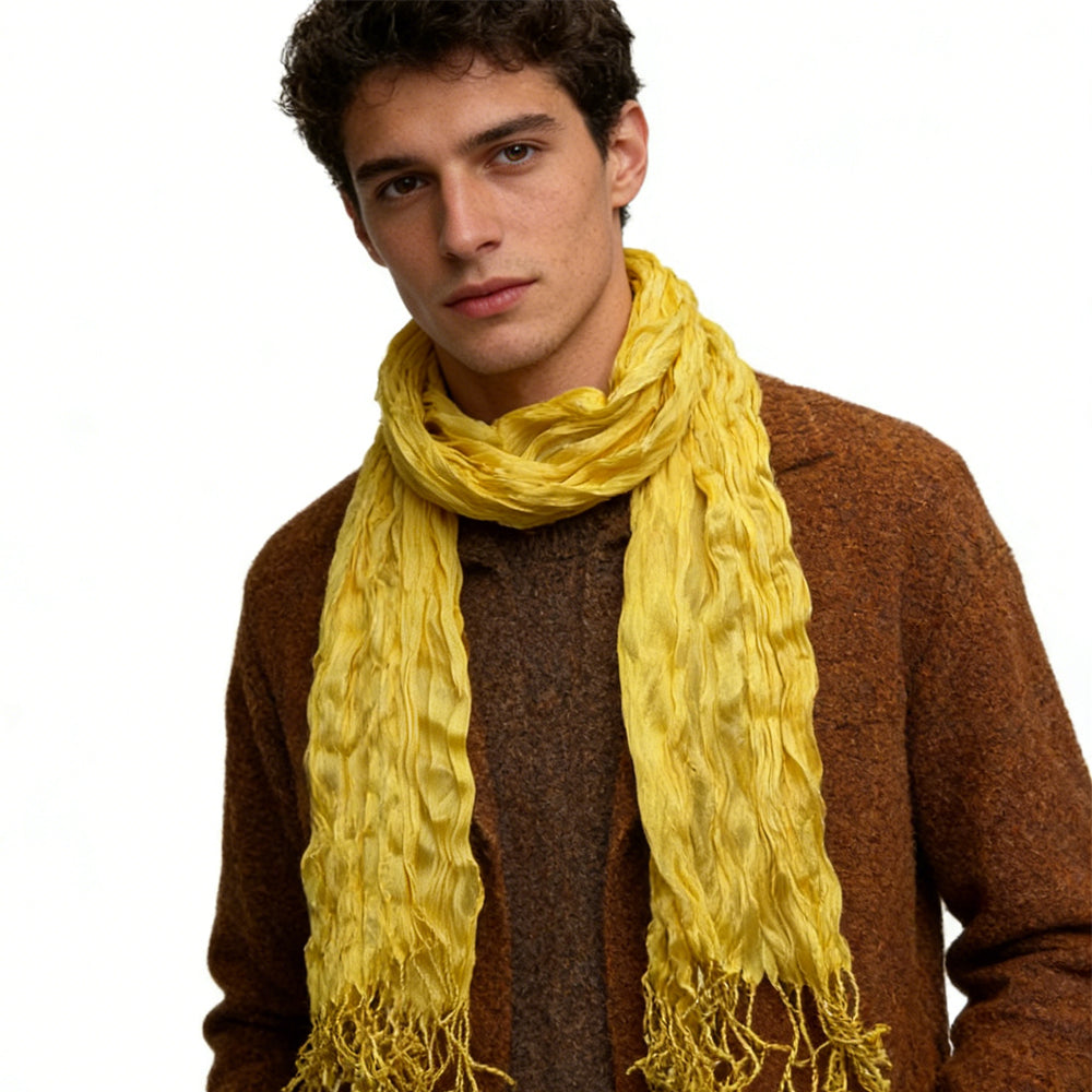 2pcs Yellow Sun Wrinkle Blend Scarf
