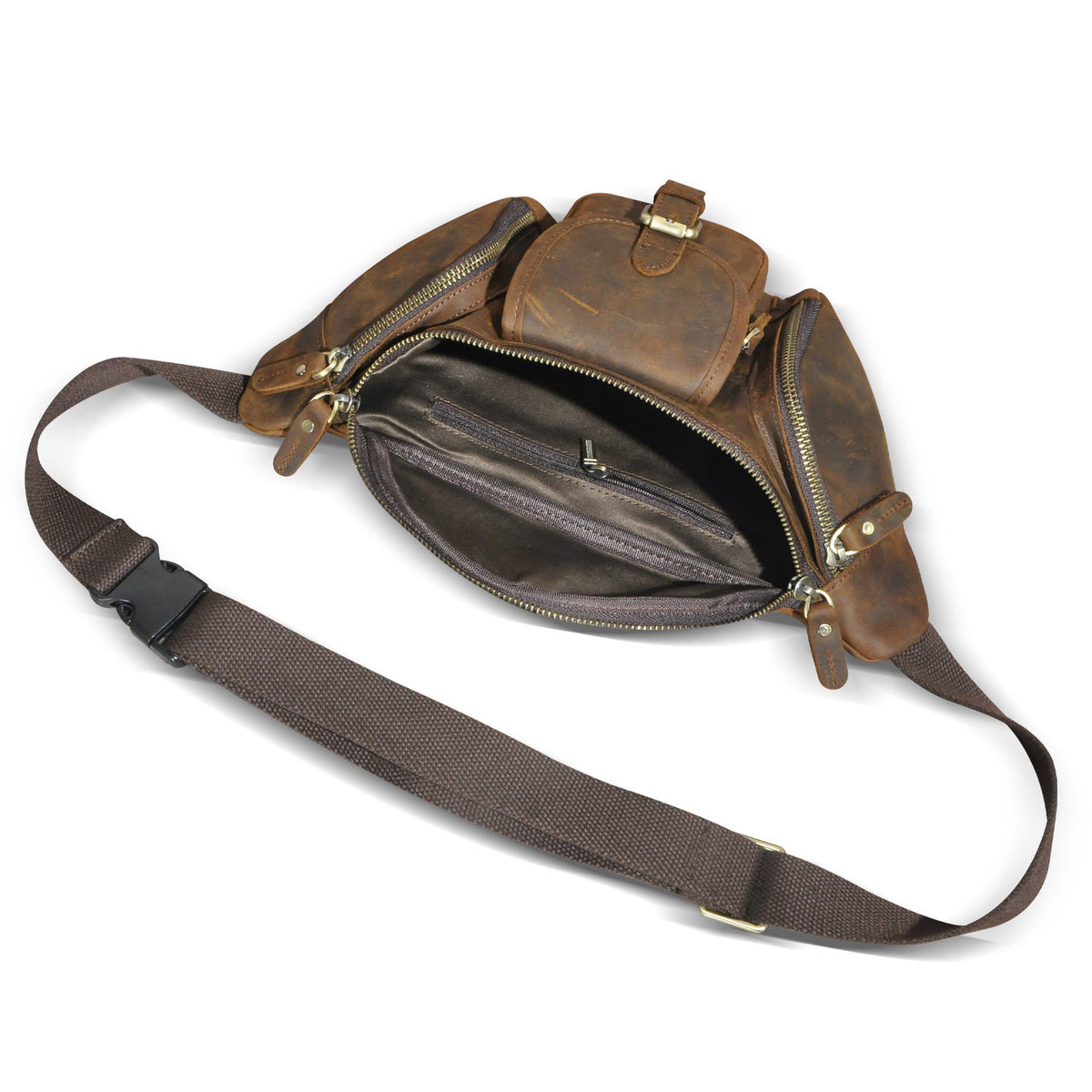 Crazy Horse cuir hommes sac plein-grain Cowhide poitrine sac