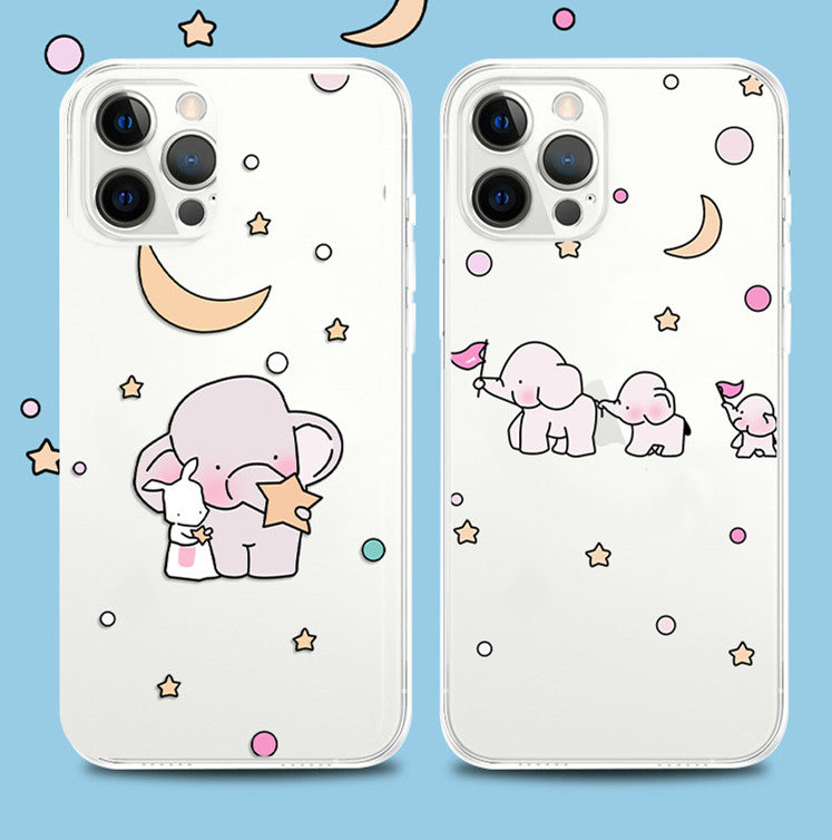 Cartoon Elephant mignon fille téléphone mobile Case
