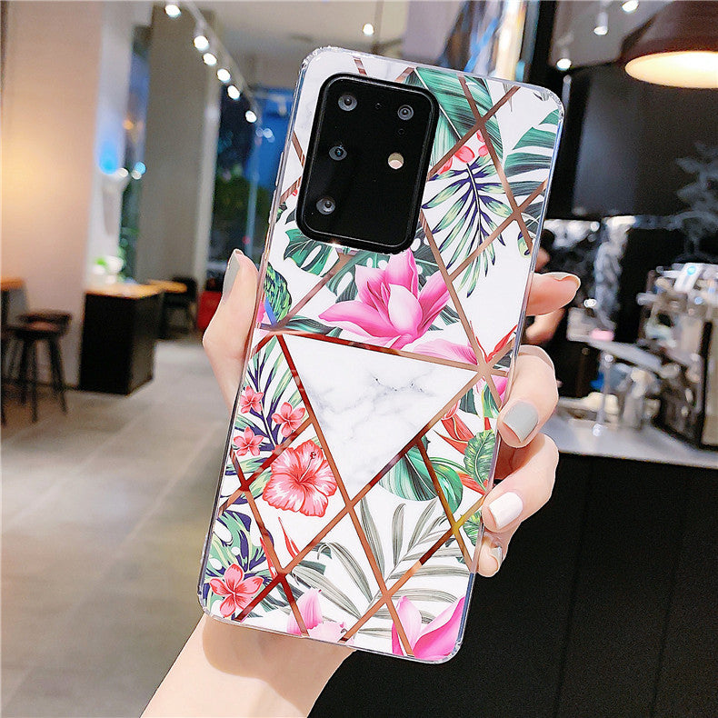 Commerce extérieur Electroplating Splicing Téléphone mobile Shell Silicone Soft Shell