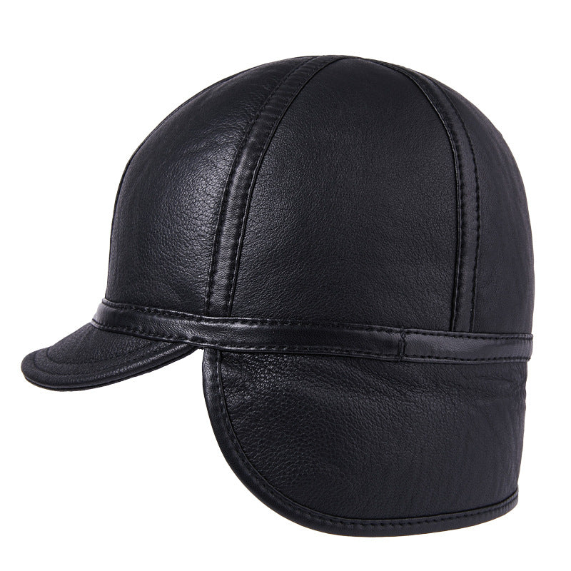 Chapeau d'hiver en cuir casual pour hommes