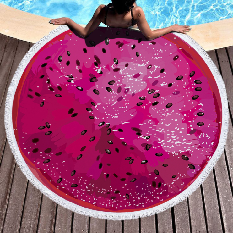 Tapis de plage rond de fruits