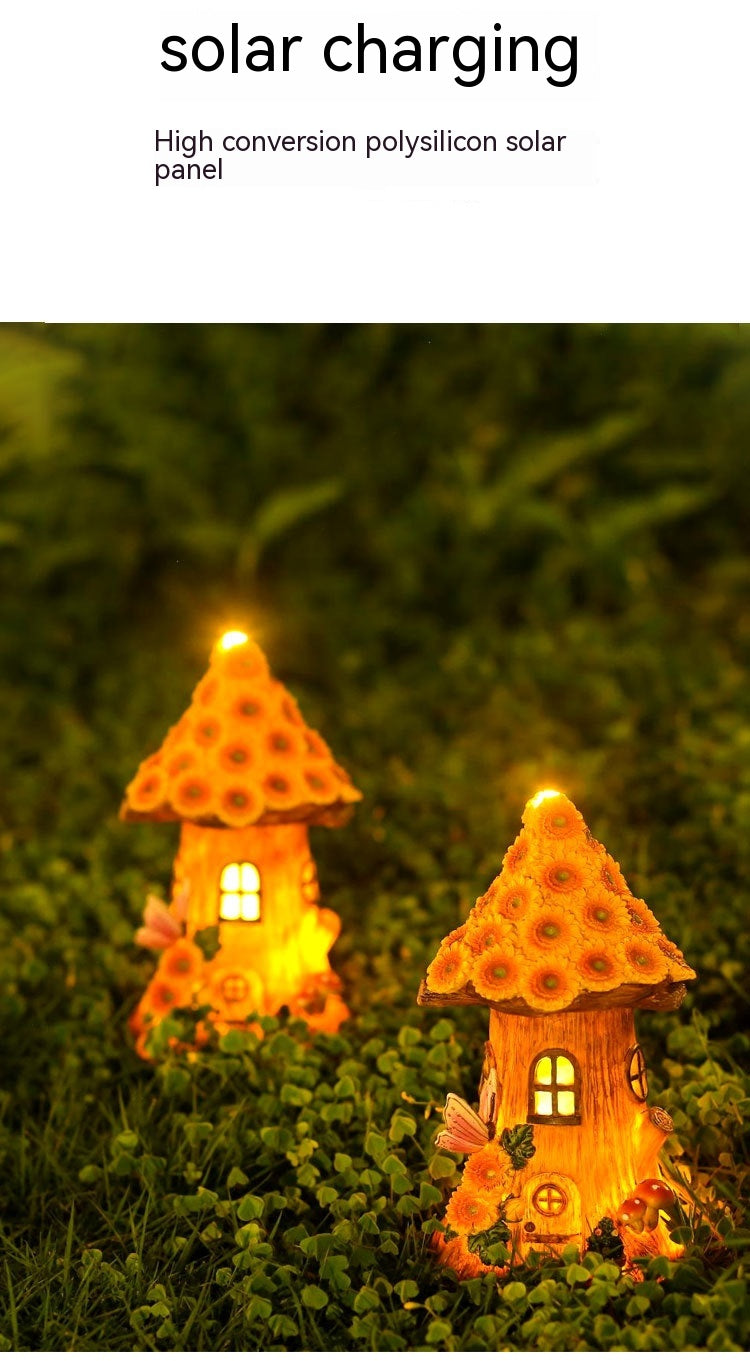 Resin solaire lampe décoration arbre maison lampe jardin extérieur pelouse