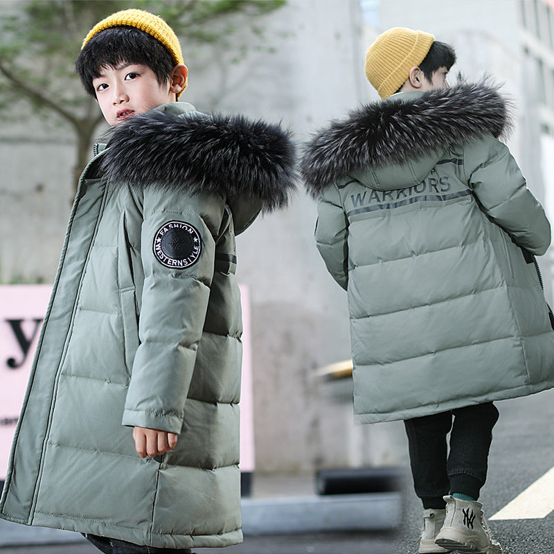 Mi-longueur Veste blanche épaisse Duck Down