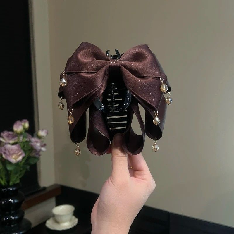 Clips de cheveux à papillon multicouches avec une tige pétillante