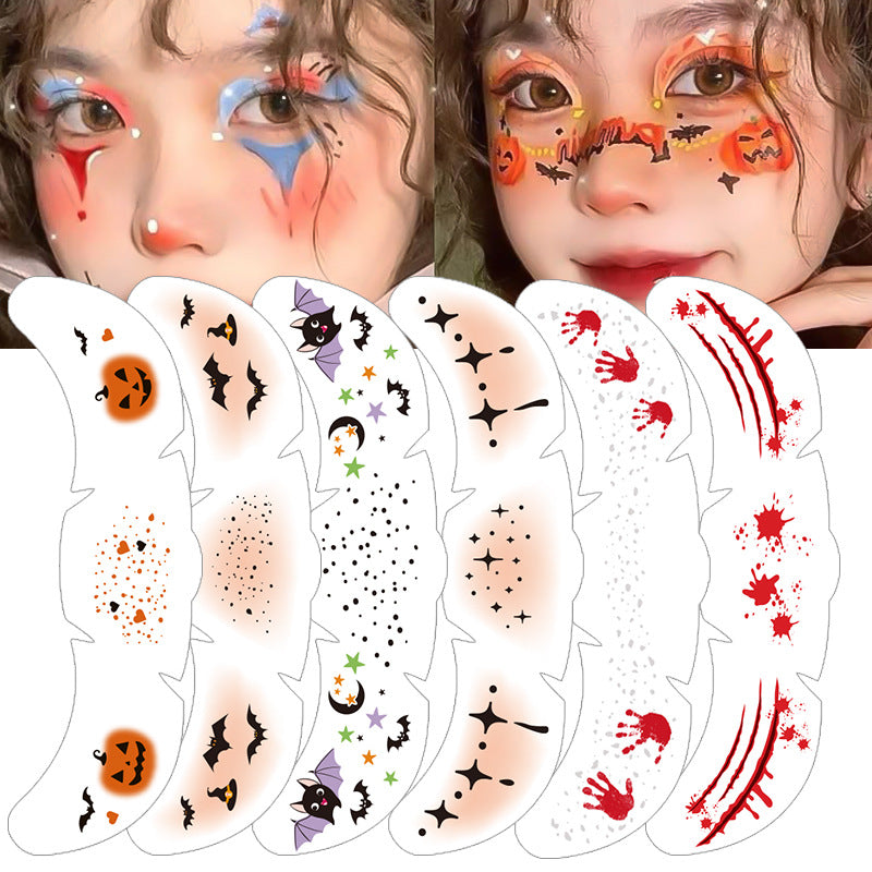 Stickers Tatouage Face Halloween - Faux Feckles Imperméables Tatouages Temporaires Pour Femmes & Moi