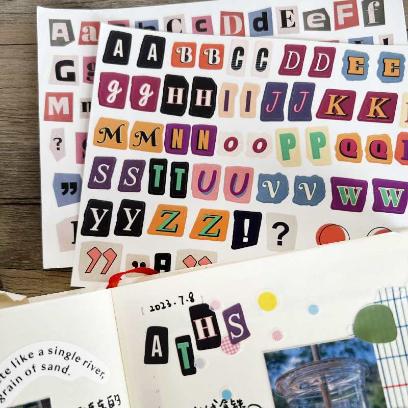 Stickers Anglais Lettres Et Nombres Symbole Etiquette Sticker Matière Décoration