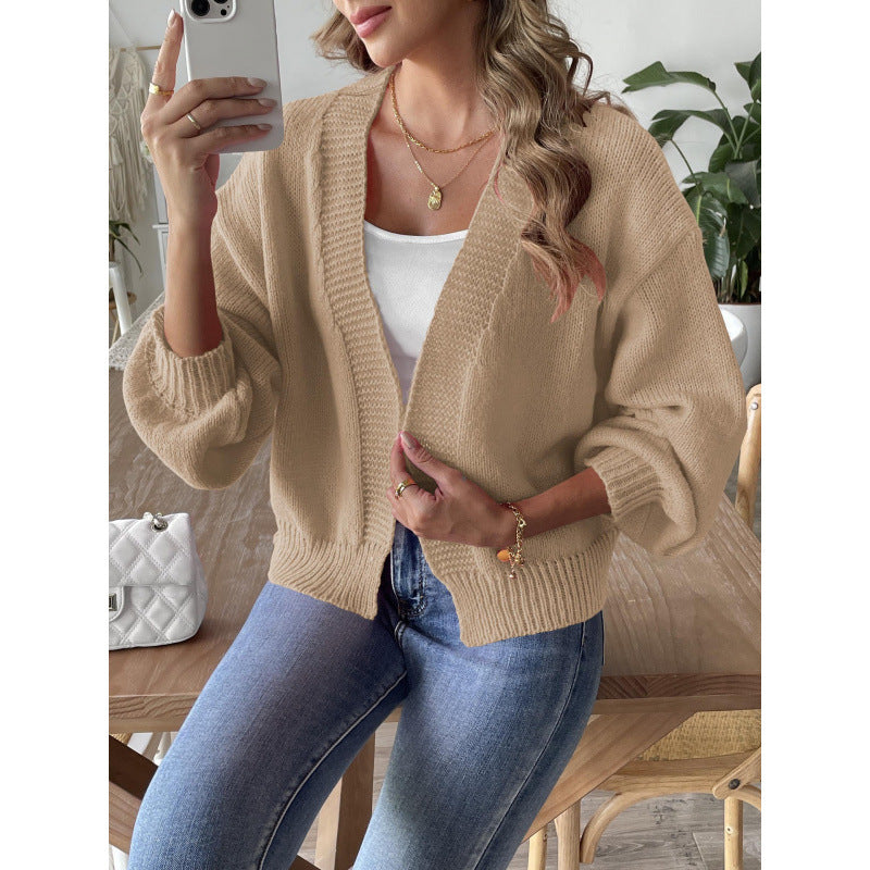 Femme Woolen Cardigan Sweater European And American Vêtements Automne et hiver Lanterne S