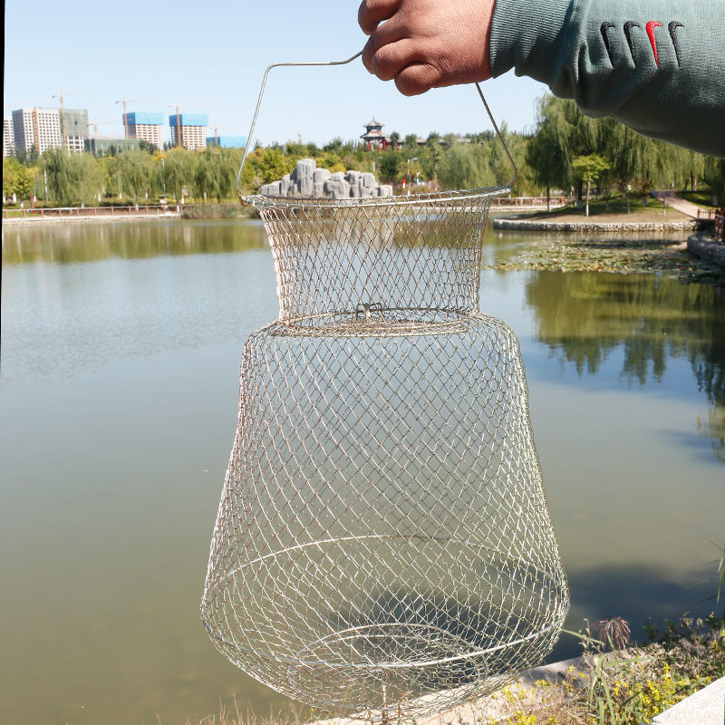 Fil en acier Fish Protection pliant panier Net Pocket Put Metal Inox Cage tissé