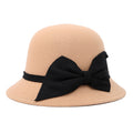 Chapeau de Bowler Fashionable et Élégant Femmes avec une Bow rayée