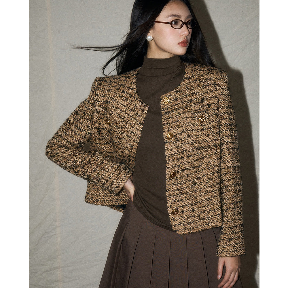 Veste retro en laine de style Chanel pour femmes