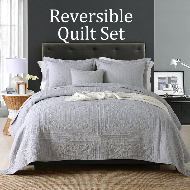 3D Couvercle reversible en coton pointillé rembourré Texturé Weave Ultra-Soft Bre