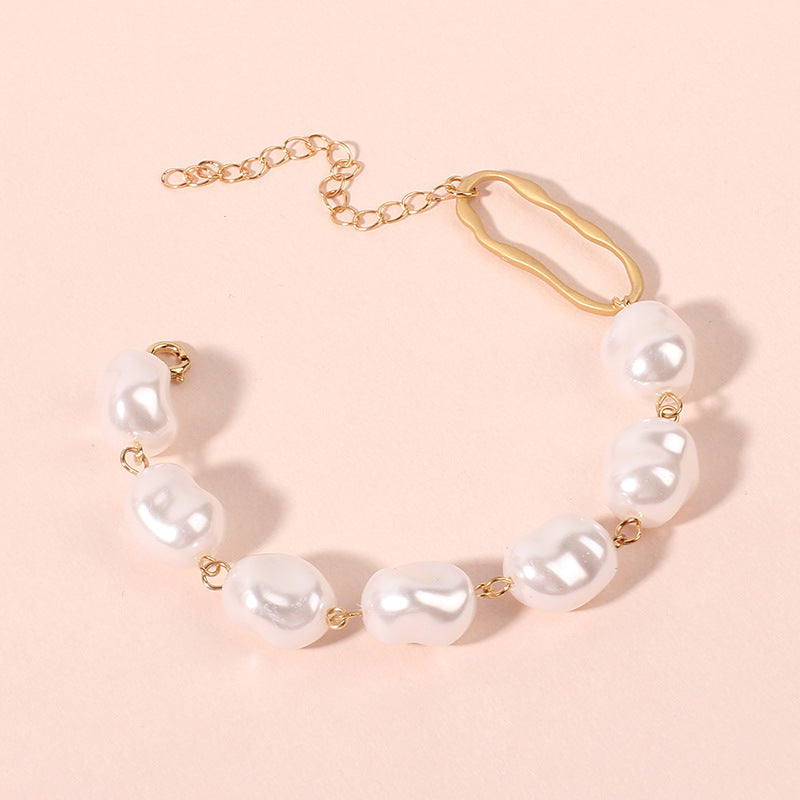 Bracelet baroque en perles irrégulières