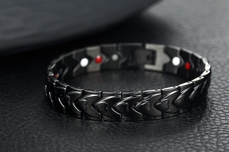 Bracelet en acier titane magnétique en forme de coeur