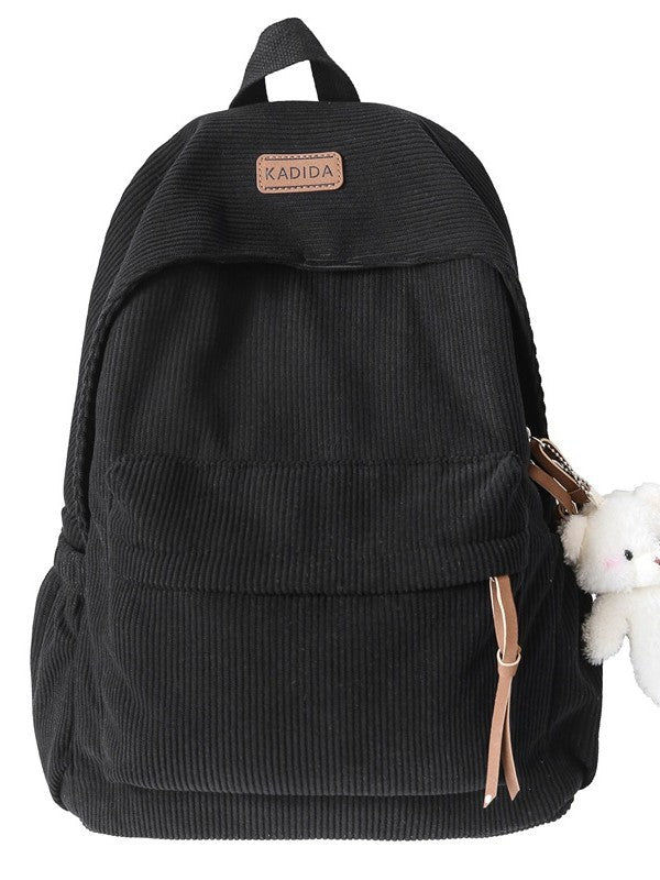 Sac à dos Corduroy de style Harajuku pour les cours de collège